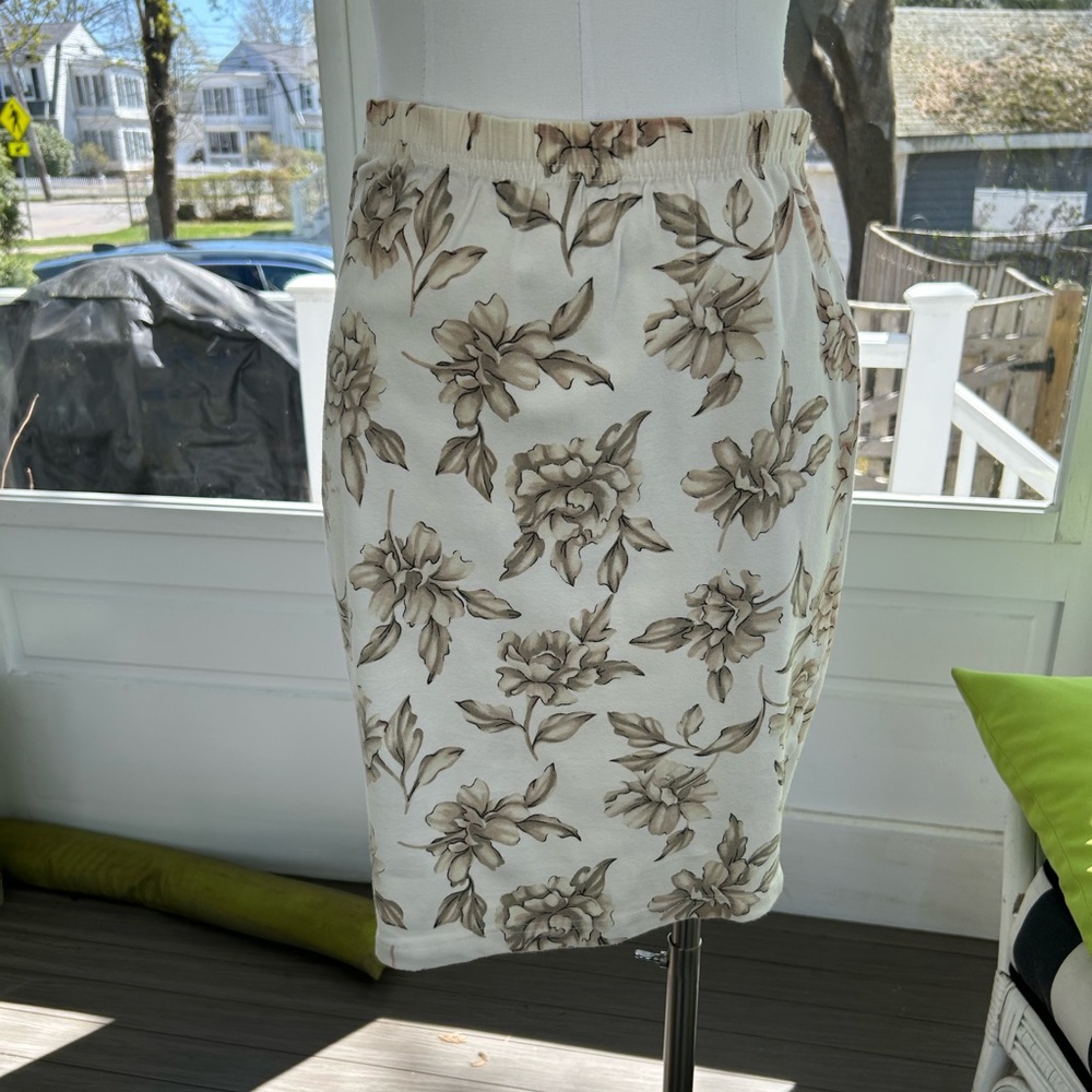 Vintage Clifford & Wills Cream and Brown Floral Skirt